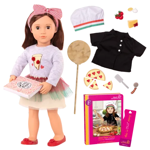 Francesca - Our Generation – Lalka Szefowa Kuchni Pizza 46 cm z Książką
