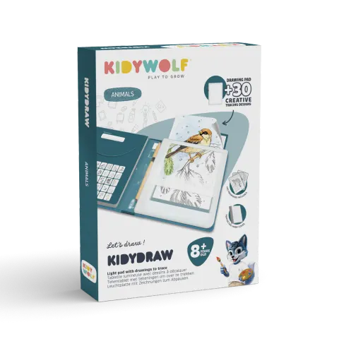 KIDY-DRAW-PAD Animals – podświetlany tablet do rysowania (8+) Kidywolf