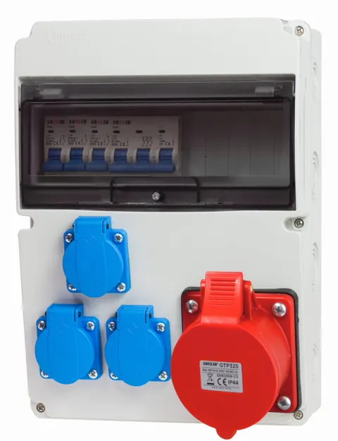 Rozdzielnica RSW 1x 32A 5P, 3x 230V, zabezpieczona 32A 16A
