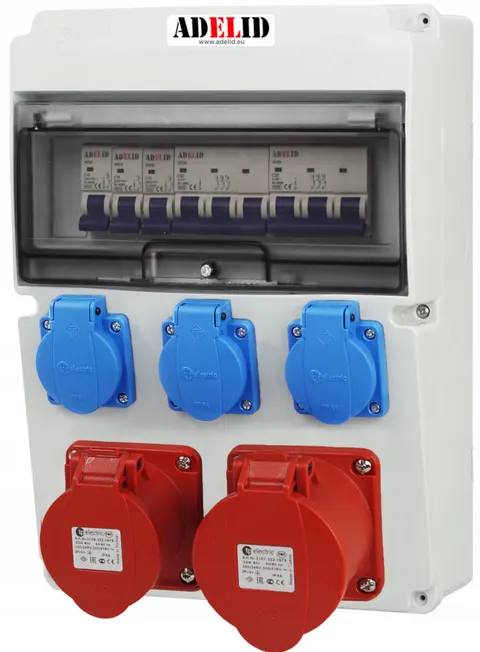 Rozdzielnica RSW 2x 32A 5P, 3x 230V, zabezpieczona 32A 16A