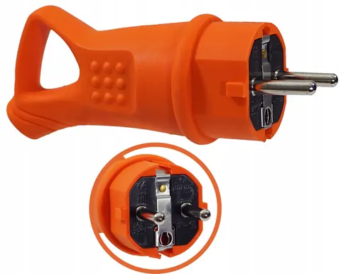 Wtyczka gumowa 16A 230V IP44 z uchwytem na kabel