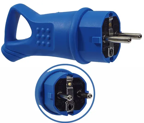 Wtyczka gumowa 16A 230V IP44 z uchwytem na kabel