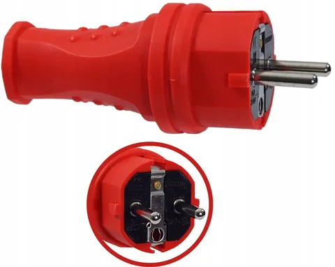 Wtyczka gumowa 16A 230V IP44 hermetyczna na kabel