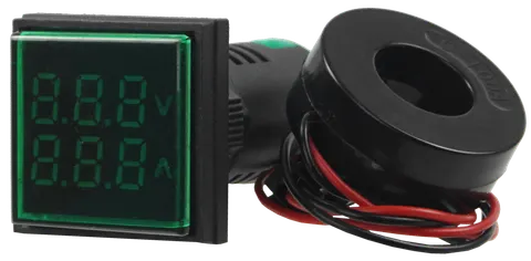 Voltomierz Amperomierz Miernik 22mm LED 500V 100A