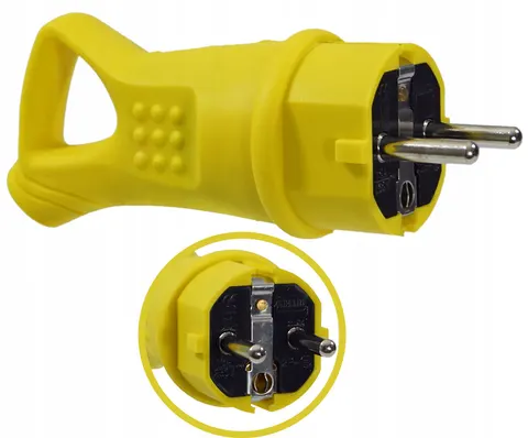 Wtyczka gumowa 16A 230V IP44 z uchwytem 4 kolory
