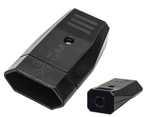 Gniazdo płaskie skręcane Elegance czarne 230V IP20