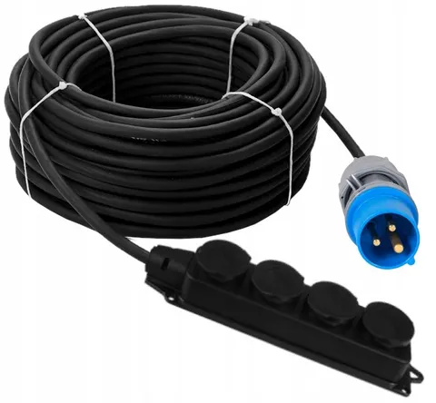 Przewód Adapter Redukcja Camping 16A - 4x 230V 50m