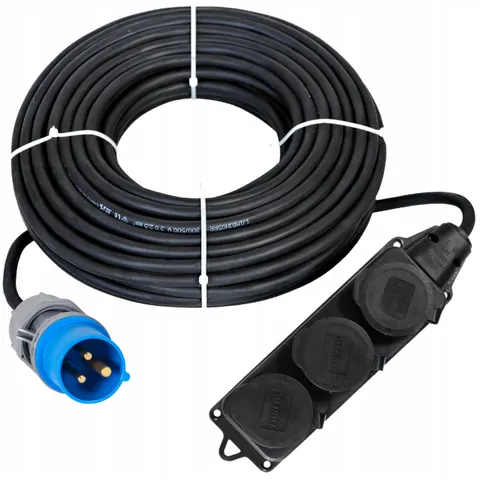 Przewód Adapter Redukcja Camping 16A - 3x 230V 20m