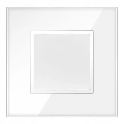WŁĄCZNIK WYŁĄCZNIK ŚWIATŁA SZKLANY POJEDYNCZY SCHODOWY BIAŁY PREMIUM