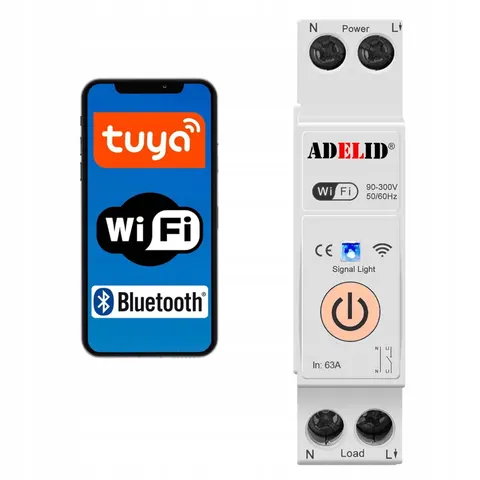 TUYA SMART przekaźnik sterownik włącznik wifi modułowy na szynę DIN 16A 1P