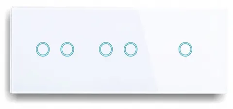 Panel szklany dotykowy włącznik światła pięciokrotny biały 2+2+1 3 moduły