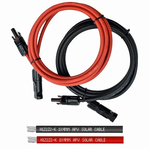 Przedłużacz kabel solarny zestaw 2x40m czarny czerwony panela 4mm2 PV Typu Mc4