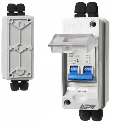 WYŁĄCZNIK PRĄDU STAŁEGO IP65 W OBUDOWIE 500V FOTOWOLTAICZNY 2P DC 32A