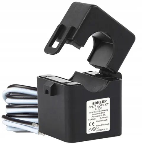 Przekładnik Prądowy CT36 100A/5A z Przewodem Otwierany Rdzeń ADELID