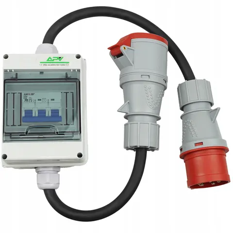 ADAPTER SIŁOWY PRZEJŚCIÓWKA WTYK 16A 5P GNIAZDO 32A 5P CEE BEZPIECZNIK C16A