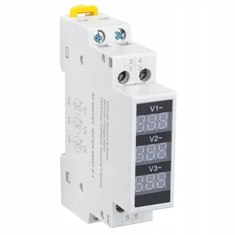 WSKAŹNIK NAPIĘCIA 3F CYFROWY LED WOLTOMIERZ 80-500V