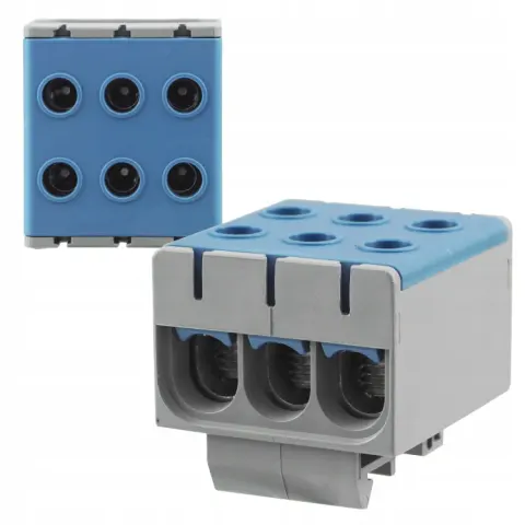 Złączka Szynowa Potrójna Niebieska 6x 2,5-50mm2