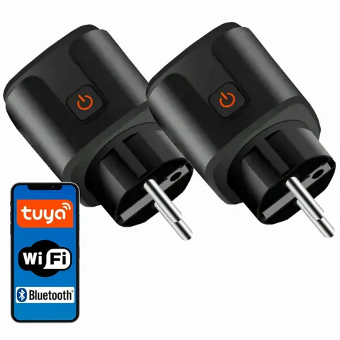 Zestaw 2x Inteligentne gniazdko gniazdo wifi watomierz TIMER licznik Smart TUYA 16A CZARNE