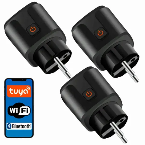 Zestaw 3x Inteligentne gniazdko gniazdo wifi watomierz TIMER licznik Smart TUYA 16A CZARNE
