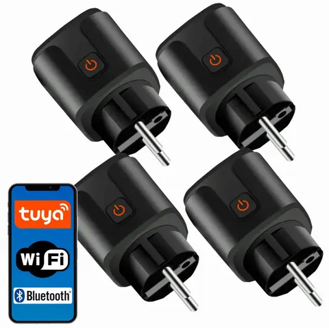 Zestaw 4x Inteligentne gniazdko gniazdo wifi watomierz TIMER licznik Smart TUYA 16A CZARNE