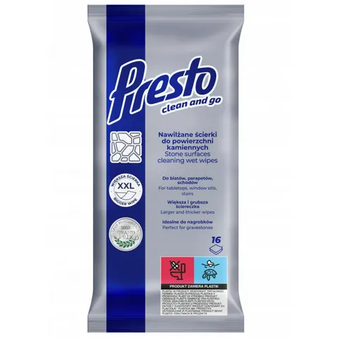 PRESTO Ściereczki do powierzchni kamiennych, 16 szt
