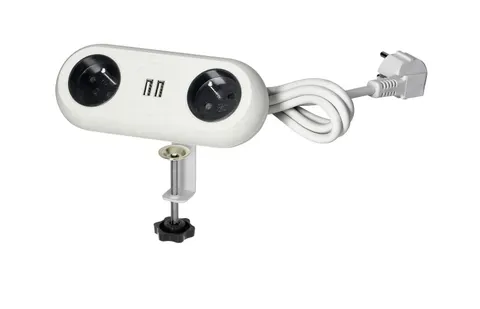 Gniazdo meblowe 2x2P+Z 250V AC 2xUSB z ładowarką biurkowe nablatowe