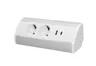 Gniazdo meblowe schuko 2x230V P+Z 2xUSB biało srebrne