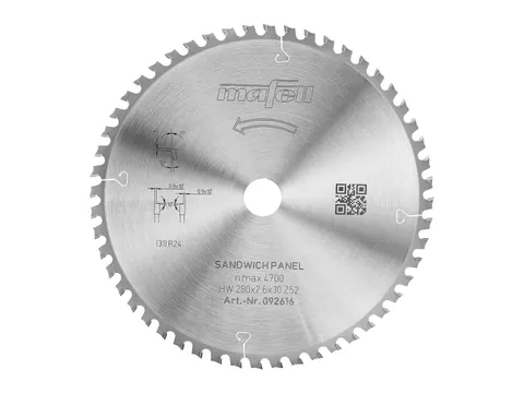 Mafell Tarcza pilarska KSB-SP280 HW 280x2.6/1.8x30 mm, Z 52 WZFA, 092616