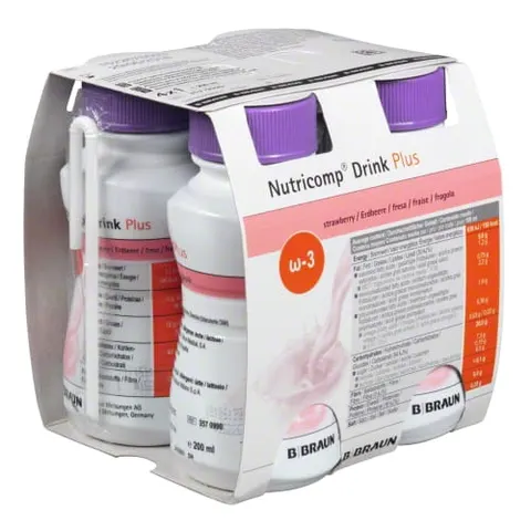 Nutricomp Drink Plus o smaku truskawki 4 x 200 ml