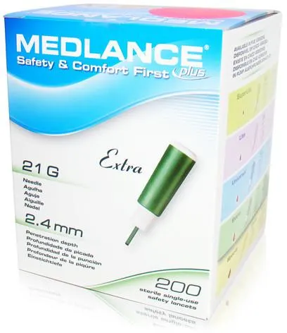 Nakłuwacz 21G / 2,4 mm Medlance Plus Extra a'200