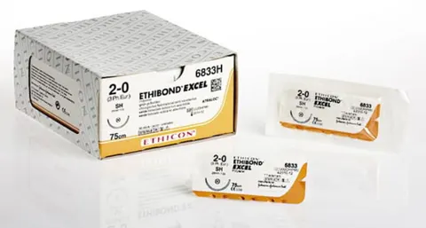 Nici Ethibond Excel - 2/0 - 1/2 koła - igła okrągło - tnąca powd. 2 x 17 mm - 90 cm zielona - op. 12