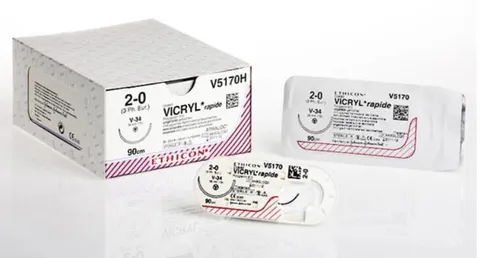 Nici Vicryl Rapid - 4/0 - 1/2 koła - igła tnąca PRIME 22 mm - 45 cm bezbarwna - op. 12