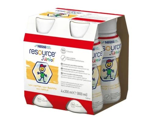 Resource junior, płyn o smaku waniliowym 4 x 200 ml