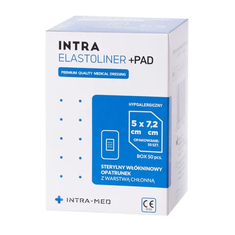 Opatrunek chirurgiczny + pad włókninowy 5 cm x 7,2 cm Elastoliner + pad