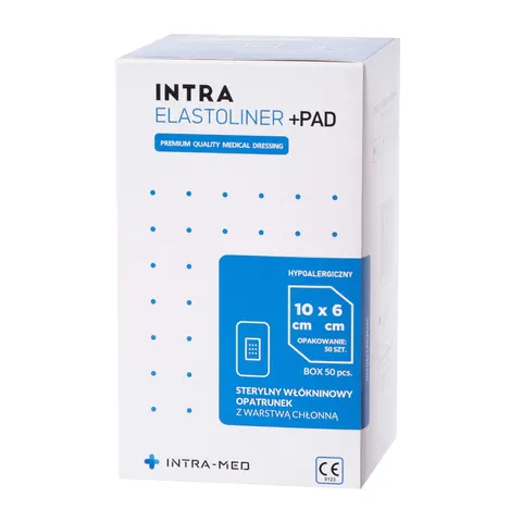 Opatrunek chirurgiczny + pad włókninowy 6 cm x 10 cm Elastoliner + pad