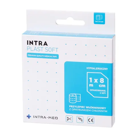 Plaster włókninowy + pad do cięcia 8 cm x 1 m Intra Plast Soft
