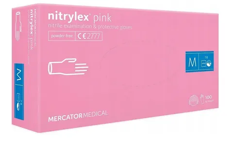 Rękawice nitrylowe Nitrylex Pink, M a'100 szt.
