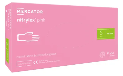 Rękawice nitrylowe Nitrylex Pink, S a'100 szt.