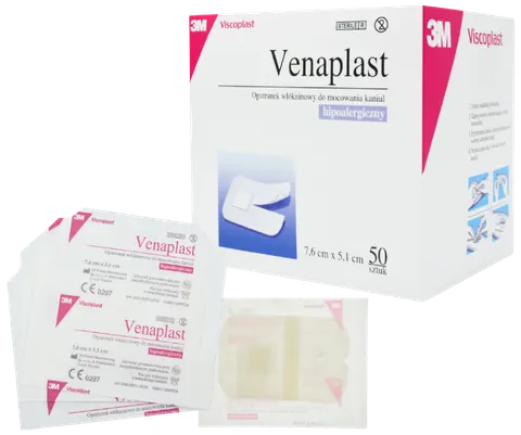 Venaplast - opatrunek włókninowy do mocowania kaniul 7,6 x 5,1 cm