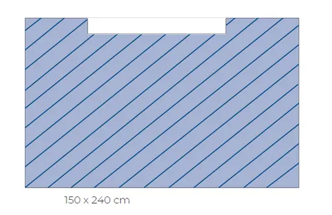 Serweta chirurgiczna sterylna 150 cm x 240 cm z taśmą lepną