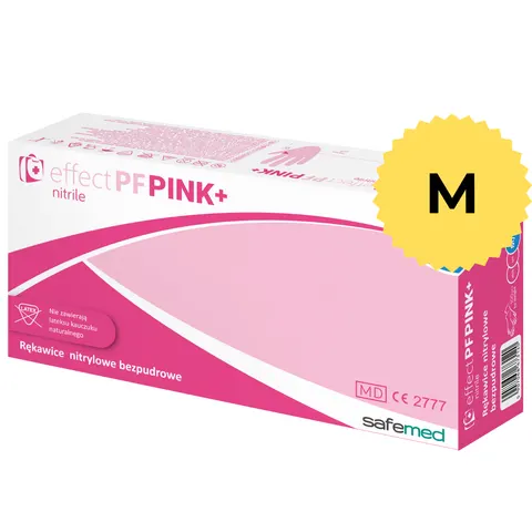 Rękawice nitrylowe różowe Effect Pink+, M, op. a'100 szt.