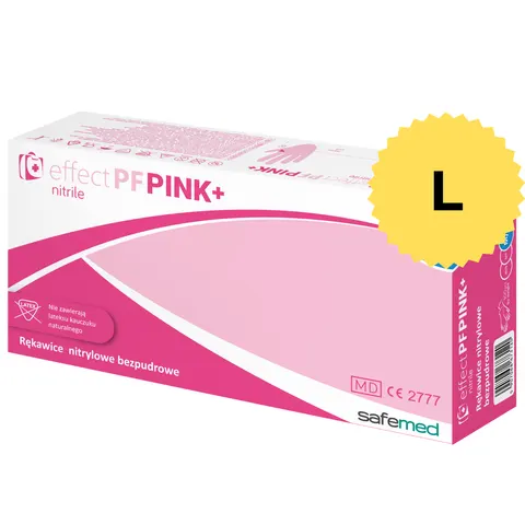 Rękawice nitrylowe różowe Effect Pink+, L, op. a'100 szt.