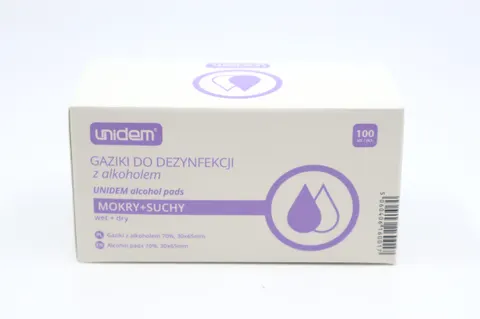 Gaziki do dezynfekcji z alkoholem mokry + suchy; a'100