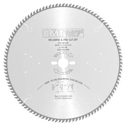 CMT Piły do cięcia paneli dwustronnie laminowanych art. 283 283.096.12M