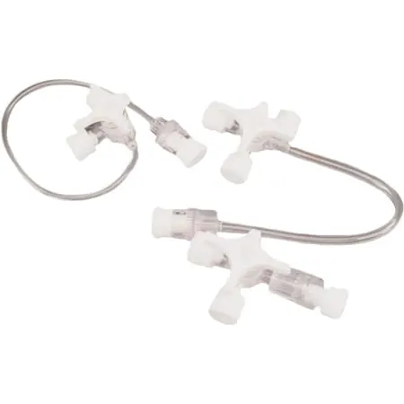 Kranik trójdrożny z przedłużaczem 25 cm biały BD Connecta