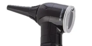 Otoskop e-scope światłowód LED 3,7V w twardym futerale, czarny