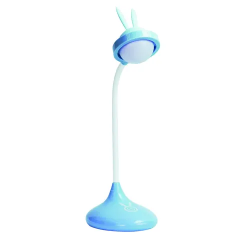 Lampka biurkowa dziecięca LED RABBIT Niebieski, wbudowany akumulator, USB