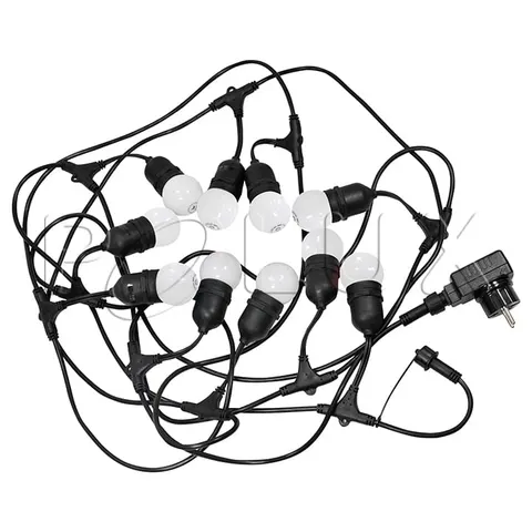 Girlanda zewnętrzna PARTY M 5,6 m E27 10 x G45 mleczny 36V 6W