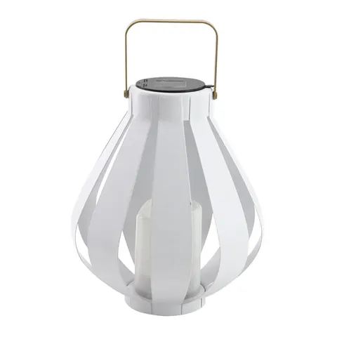 Latarenka solarna AHOBRO 25,7cm biala IP44 metal