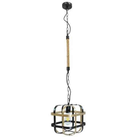Lampa wisząca KLATKA-1 czarno-złota E27